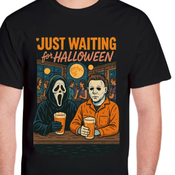 Just Waiting for Halloween Horror Shirt - Picture 3 of 6